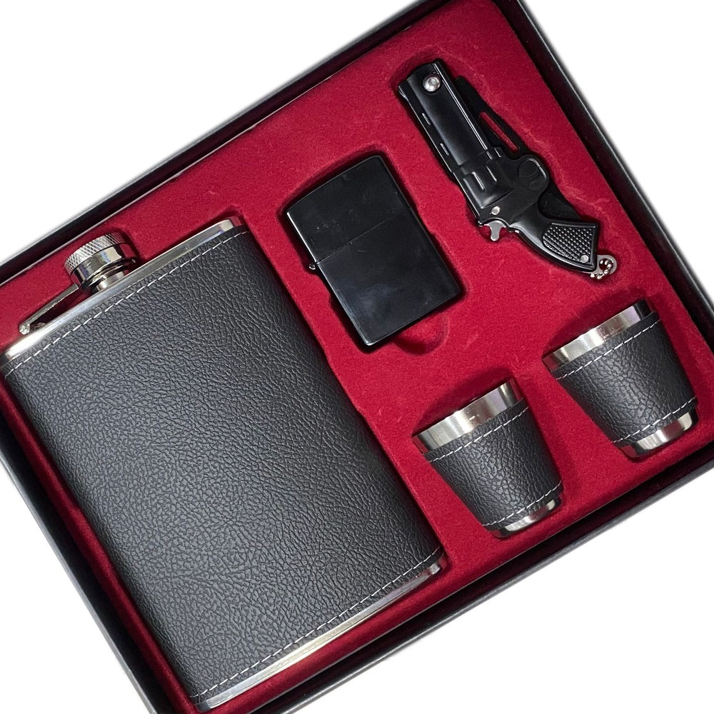 Set de Licorera + Encendor de mecha + navaja mutilfuncional obsequio