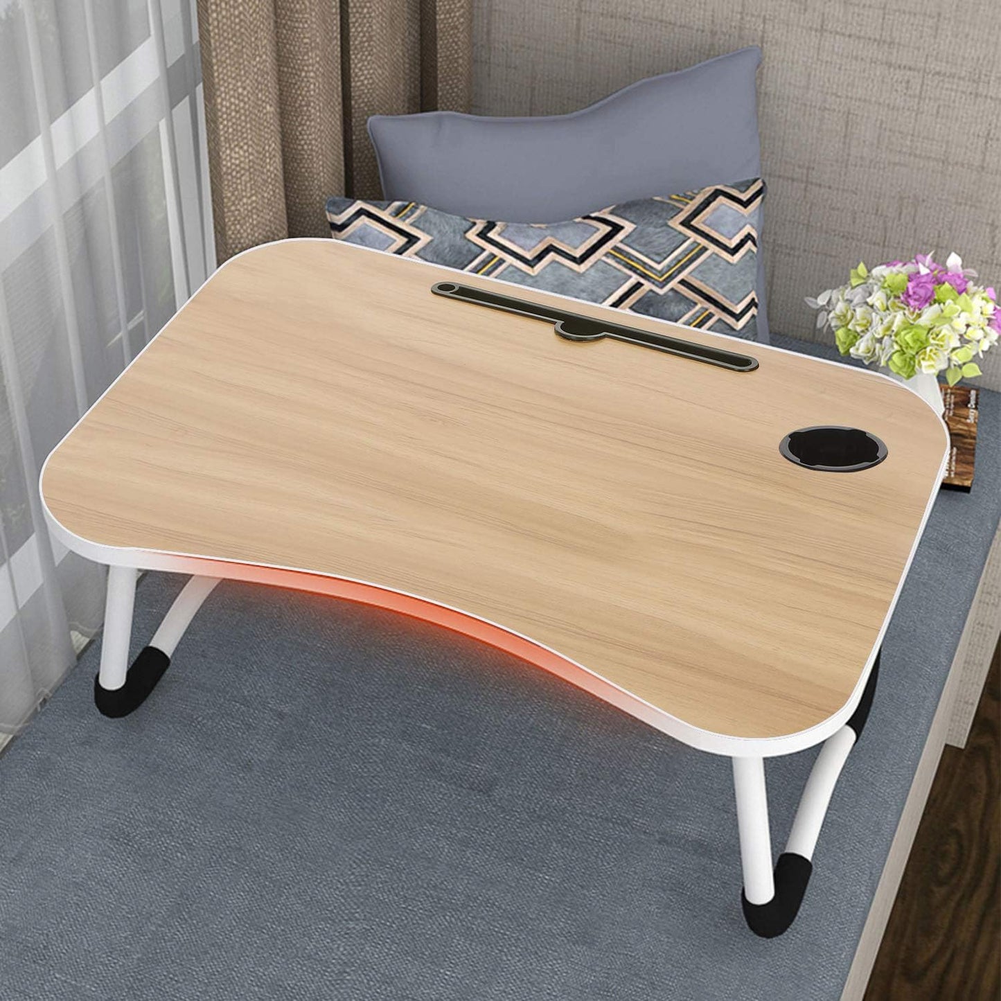 Mesa De Escritorio Plegable Con Portavasos