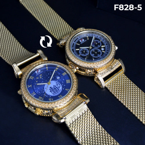 ⌚✨ NUEVO RELOJ 2 en 1 (Doble cara) 🔄 Grabado de Lujo AirForce Importado ⏳🎁