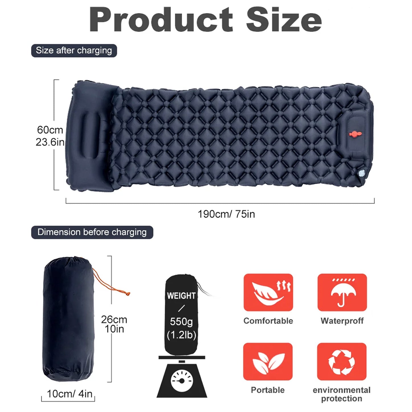 Colchoneta Camping Autoinflable Ligera