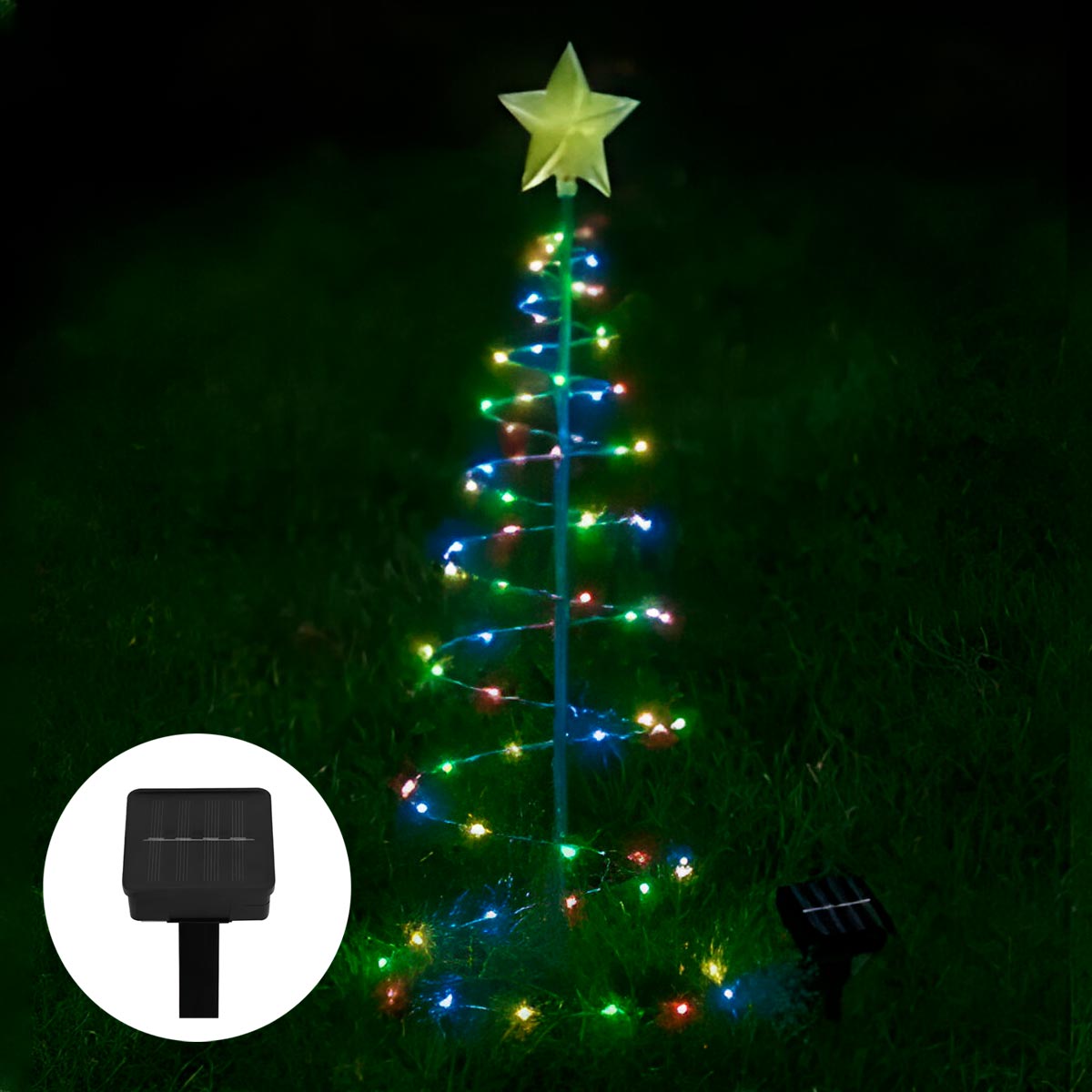 🎄 Árbol de Navidad LED Solar en Espiral | Apto para exteriores