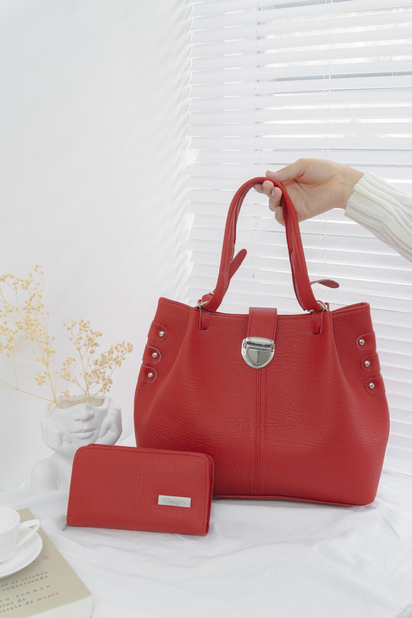 Combo Bolso - Billetera Dama DÚO RUBÍ