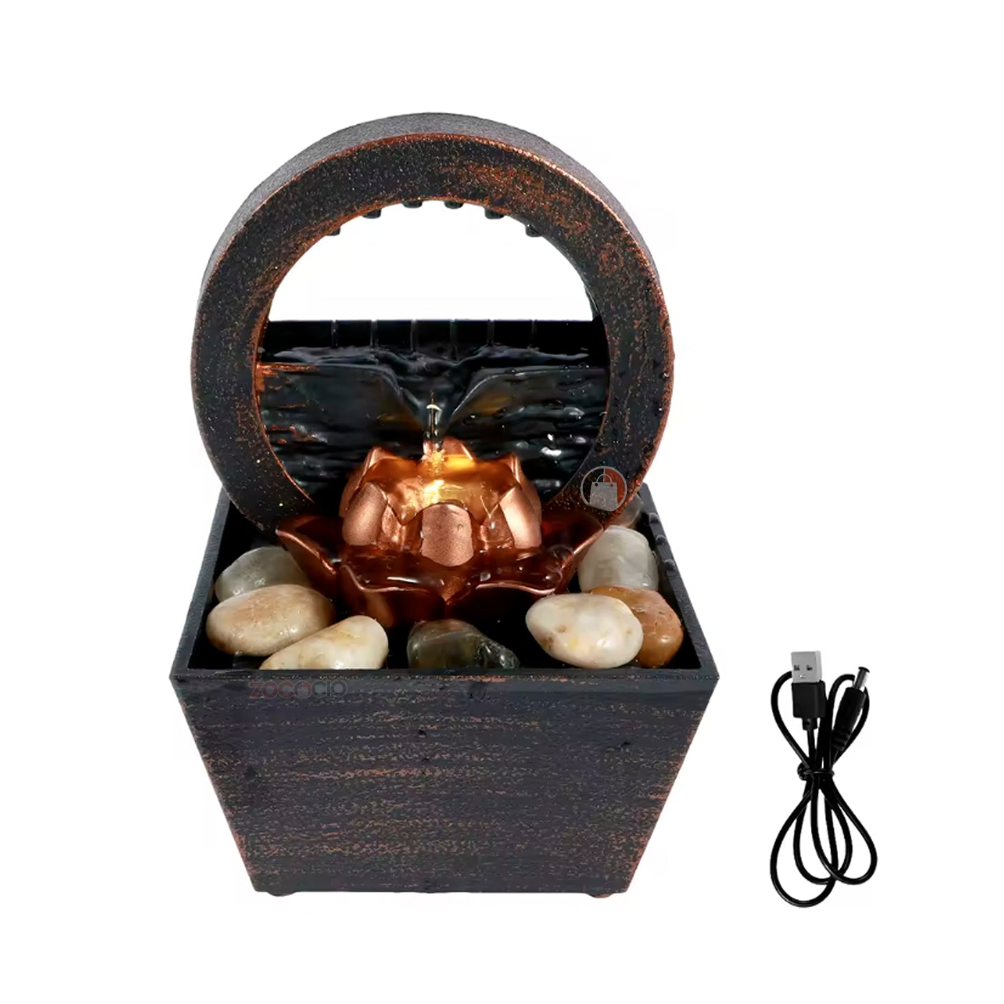 Mini Fuente Decorativa Flor De Loto