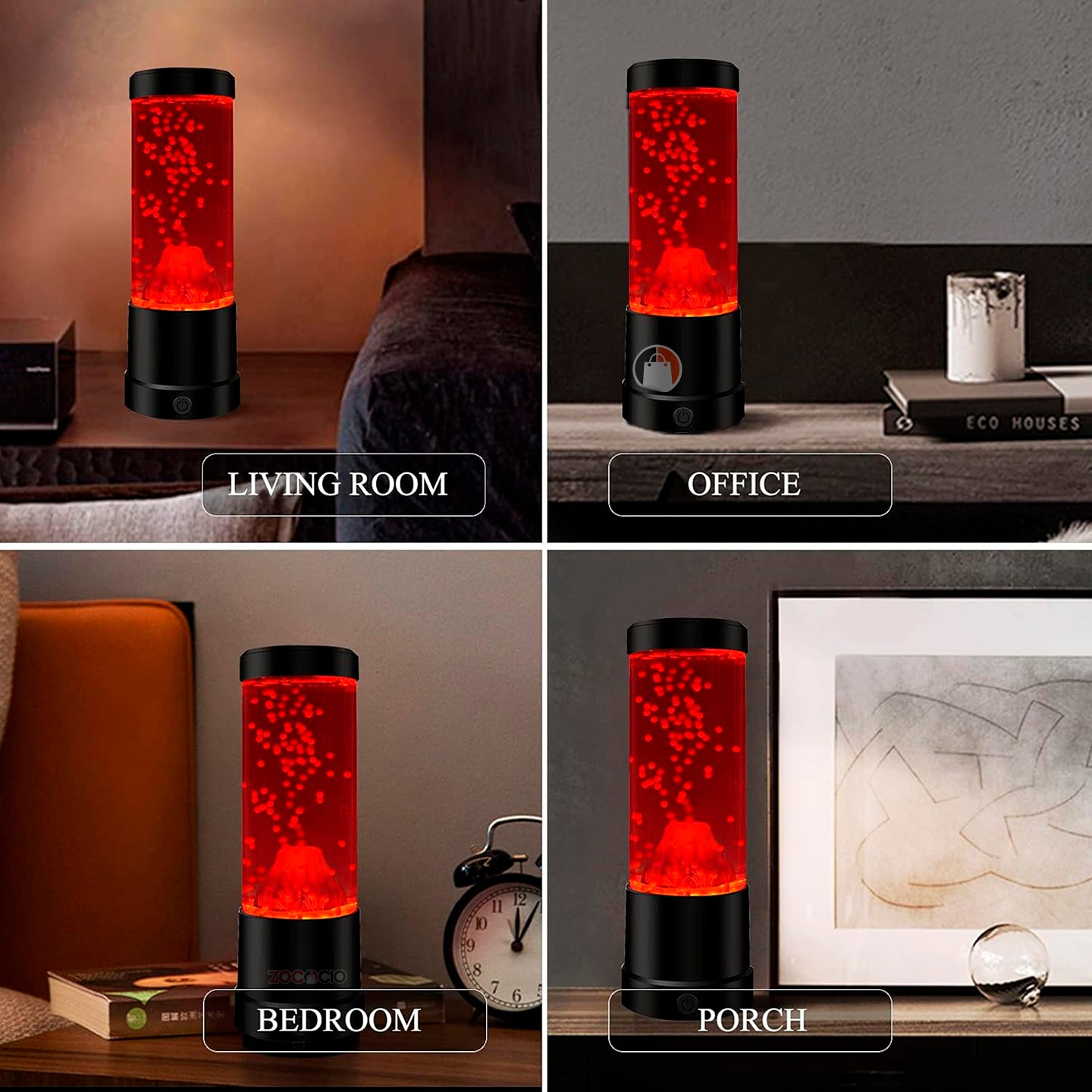 Lampara Volcán Con Lava Decorativa Led