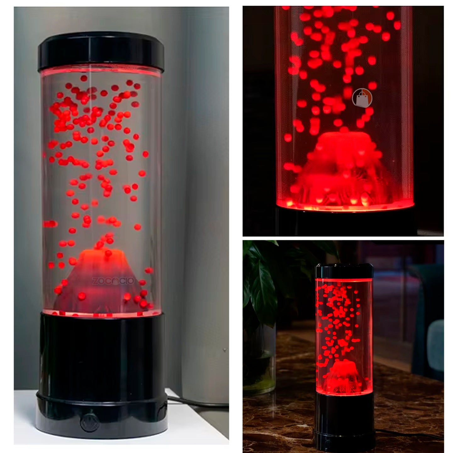 Lampara Volcán Con Lava Decorativa Led