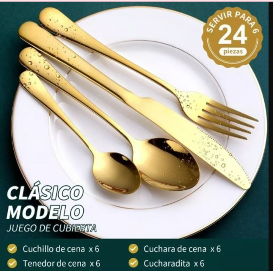 JUEGO CUBIERTOS EN ESTUCHE HUEVO PREMIUM DE ACERO INOXIDABLE