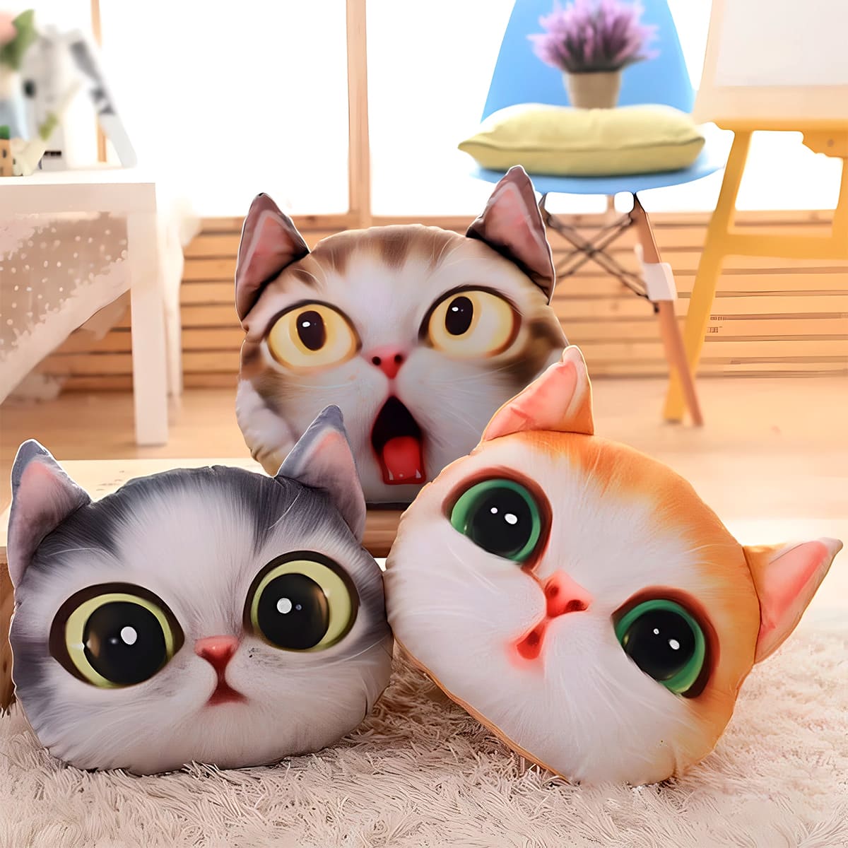 Pack x3 Cojines De Gatos 3D