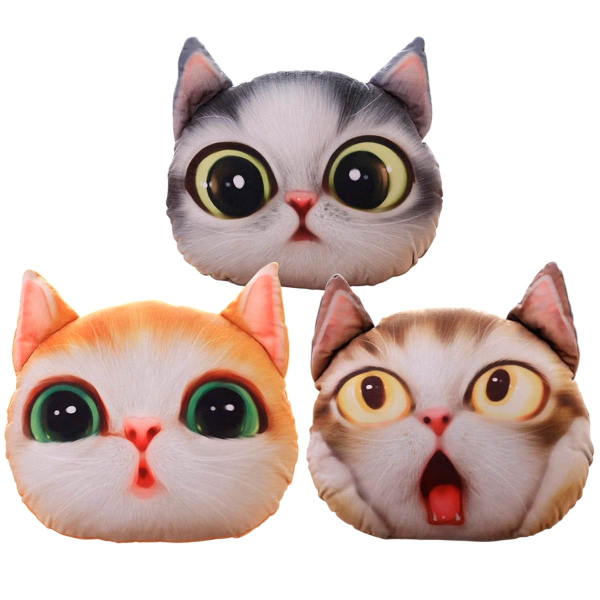 Pack x3 Cojines De Gatos 3D