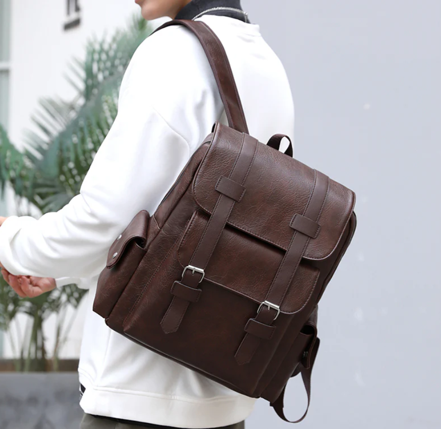 BOLSO CUERO VINTAGE CAFE PARA HOMBRE