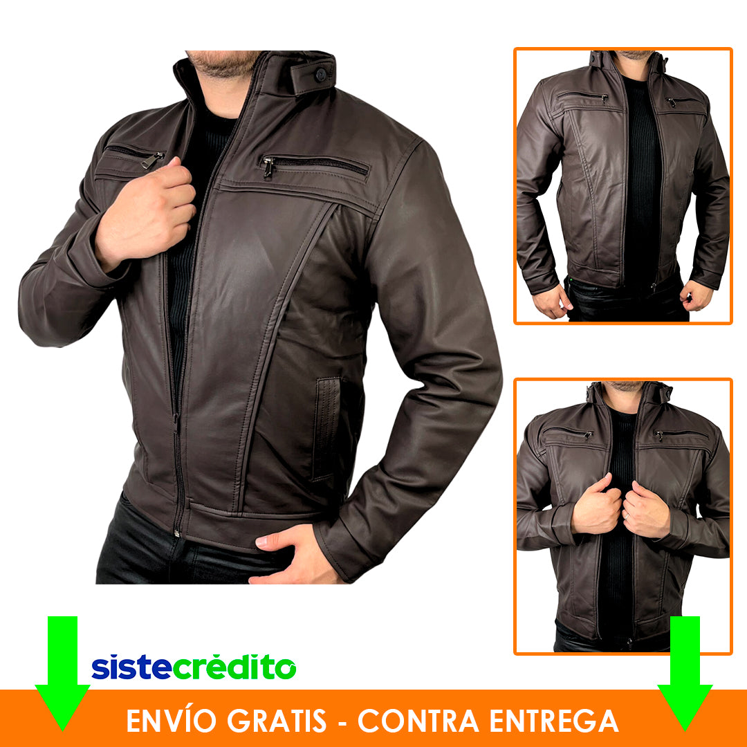 Chaqueta Piloto Premium Tipo Cuero