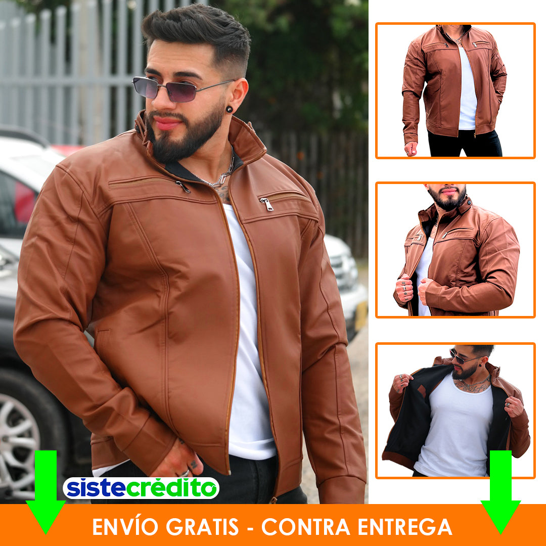 Chaqueta Piloto Premium Tipo Cuero