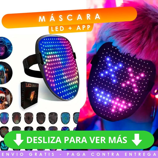 Nueva MÁSCARA LED (50 en 1) de Lujo con Aplicación Móvil 📲🎭 Personaliza desde tu celular