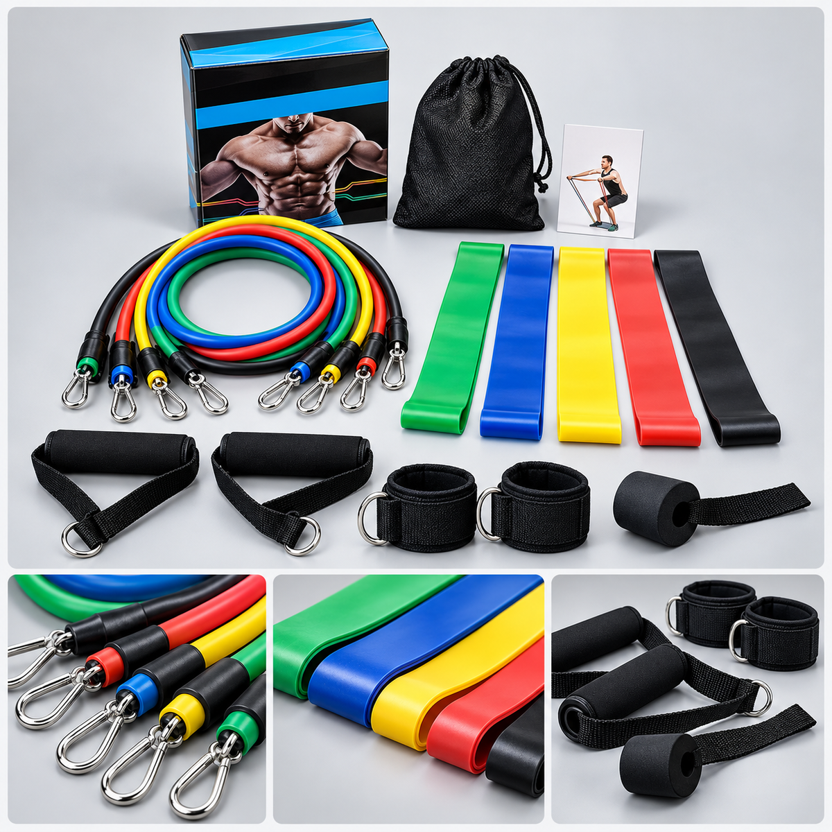 Kit bandas completo x10 + Accesorios (Tubulares x5 + Planas x5)