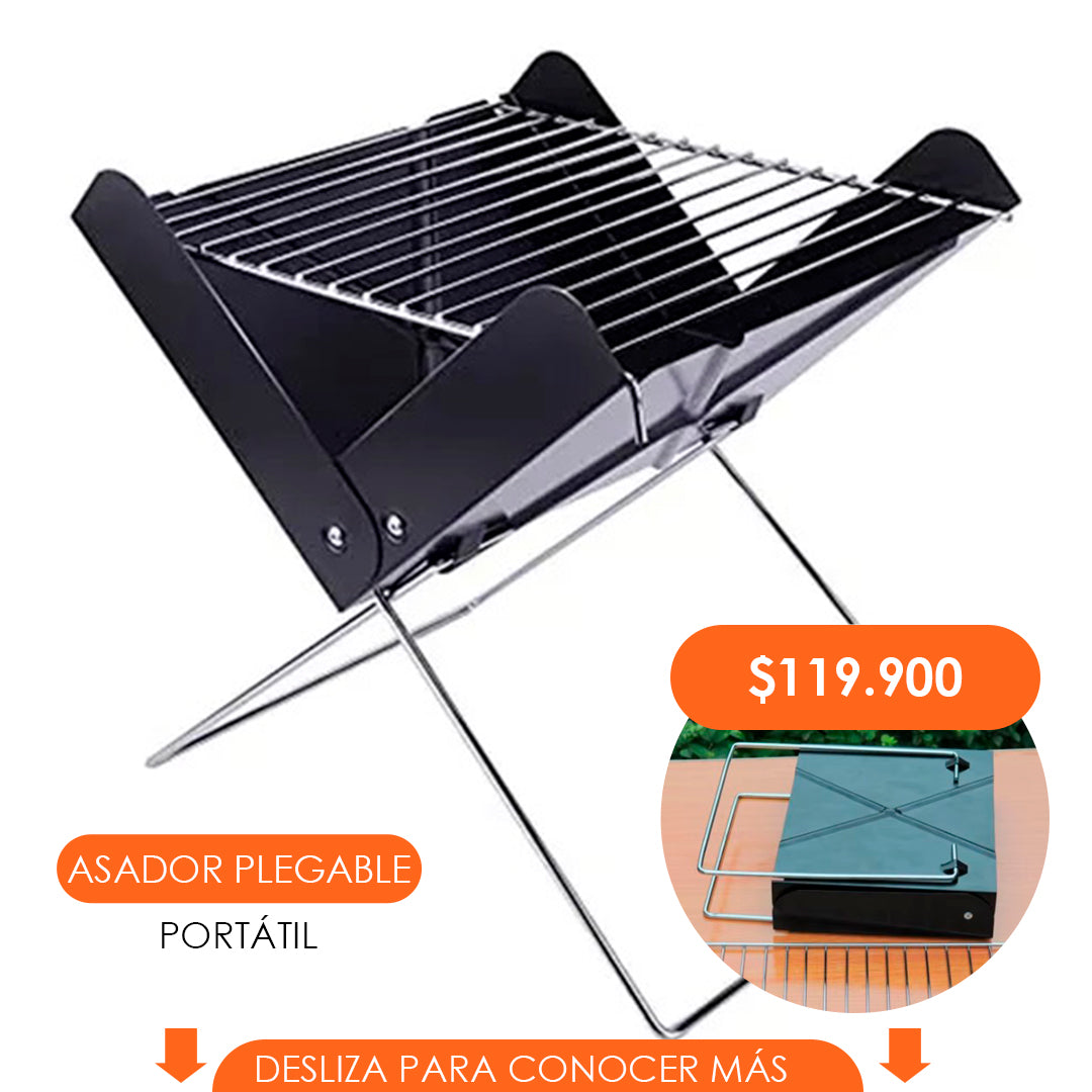 ✨¡NUEVO! ASADOR PLEGABLE Y PORTÁTIL 🔥 ¡Llévate el sabor de la parrilla a donde quieras!🍗