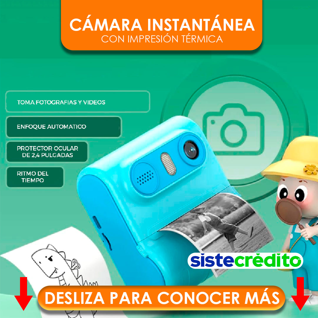 Cámara Instantánea Science4you Para Niños | Imprime Fotos Al Momento | Regalo STEAM 4-6+ Años