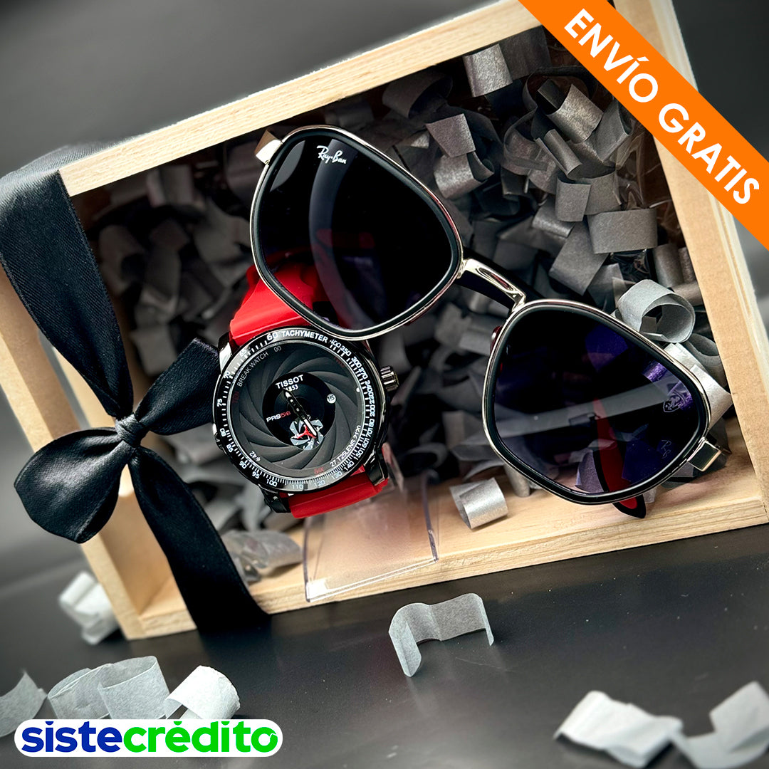 ✨¡NUEVO! Combo de Lujo: ⌚RELOJ + 🕶GAFAS | Estuche de Regalo🎁😎