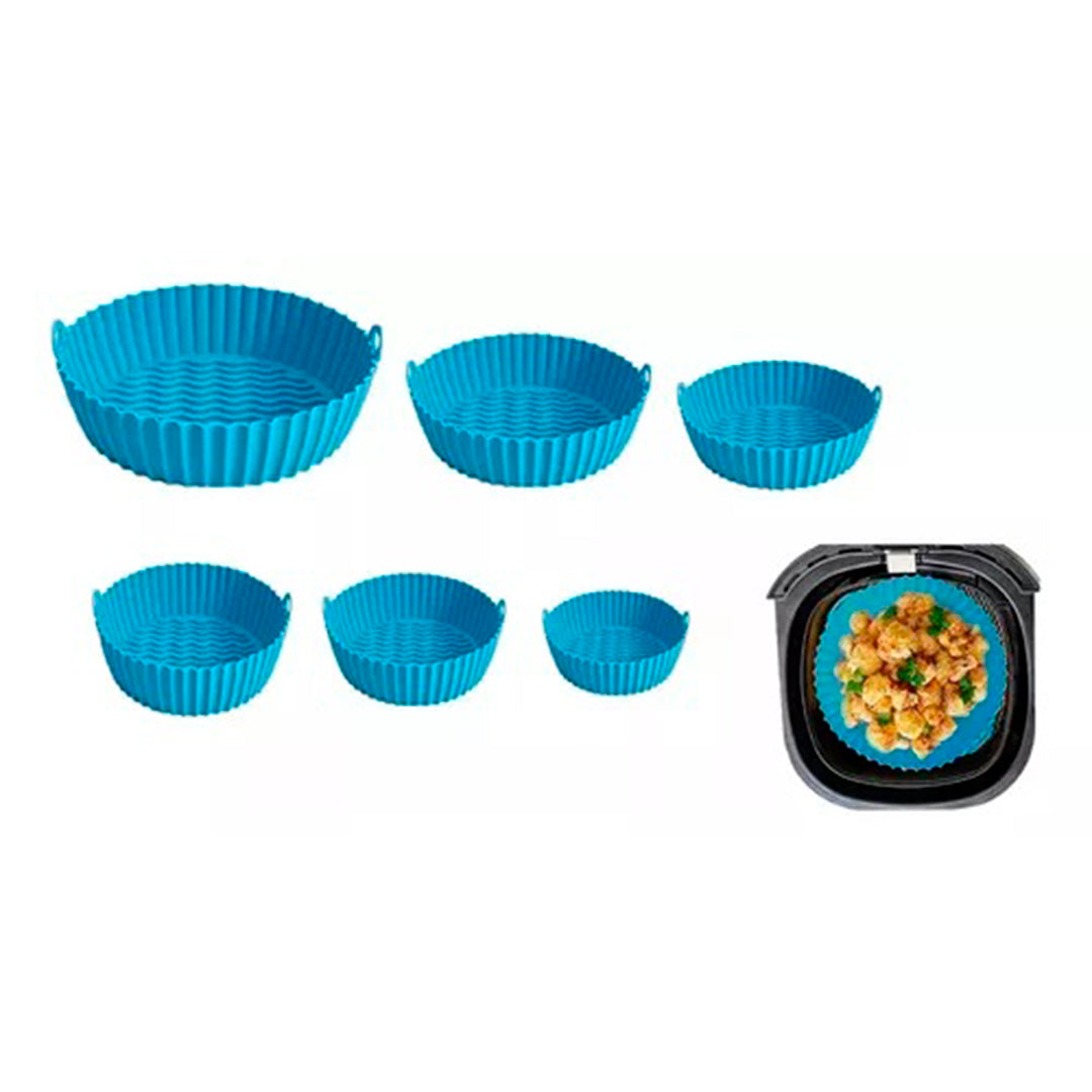 ✨🍗Nuevos Moldes silicona protectores Anti-Grasa para AirFryer, Hornear, Freir, Cocinar KIT x6 Unidades🍰