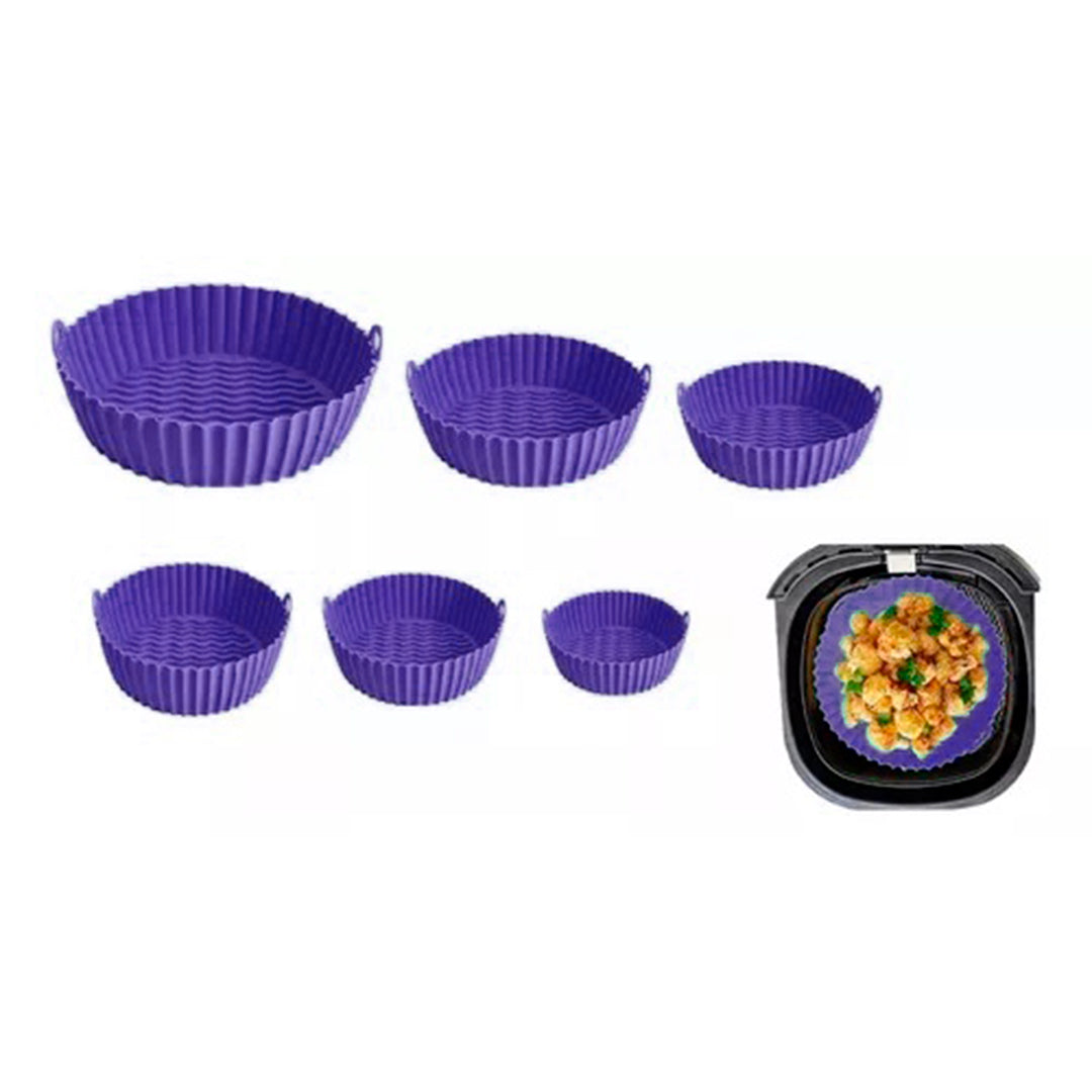 ✨🍗Nuevos Moldes silicona protectores Anti-Grasa para AirFryer, Hornear, Freir, Cocinar KIT x6 Unidades🍰