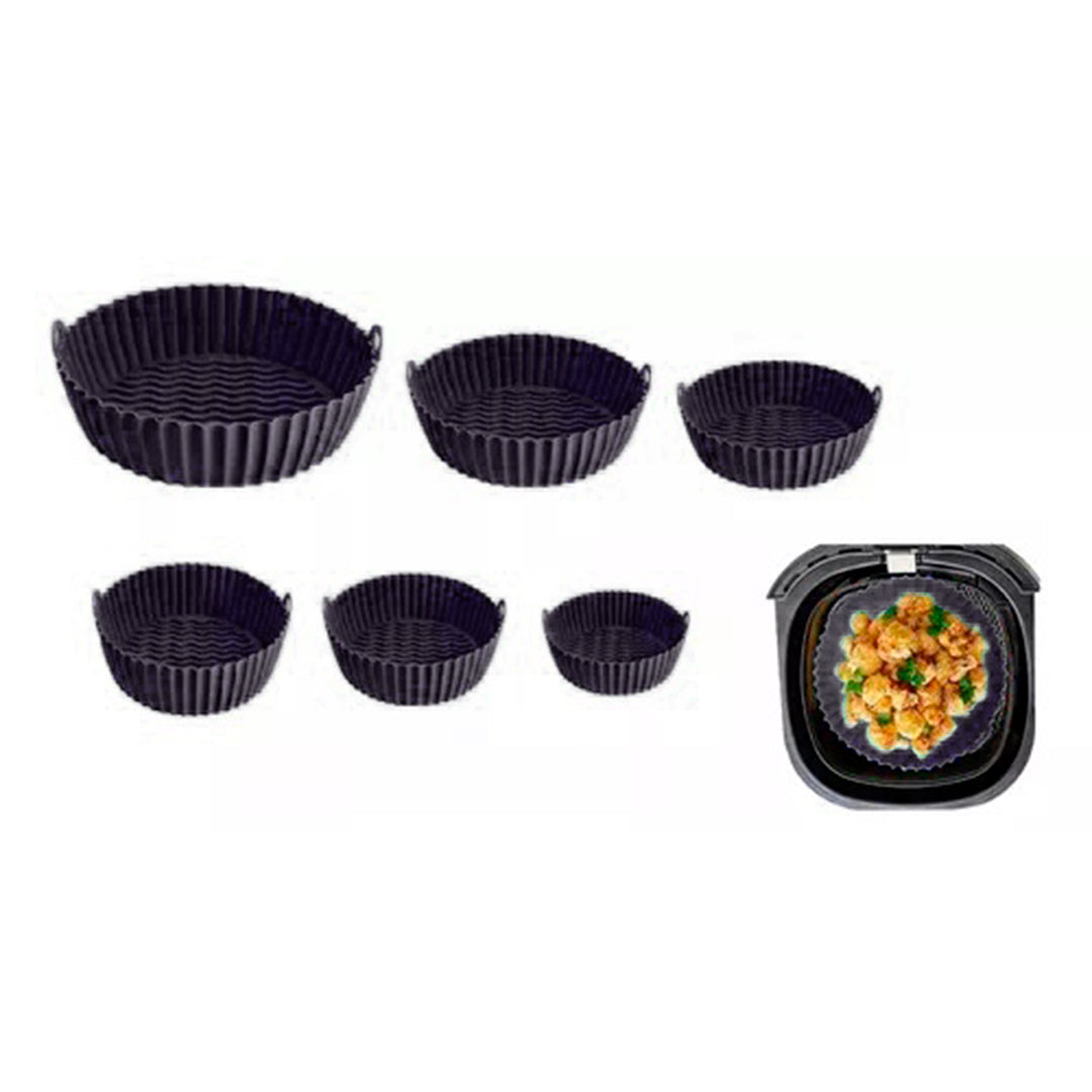✨🍗Nuevos Moldes silicona protectores Anti-Grasa para AirFryer, Hornear, Freir, Cocinar KIT x6 Unidades🍰