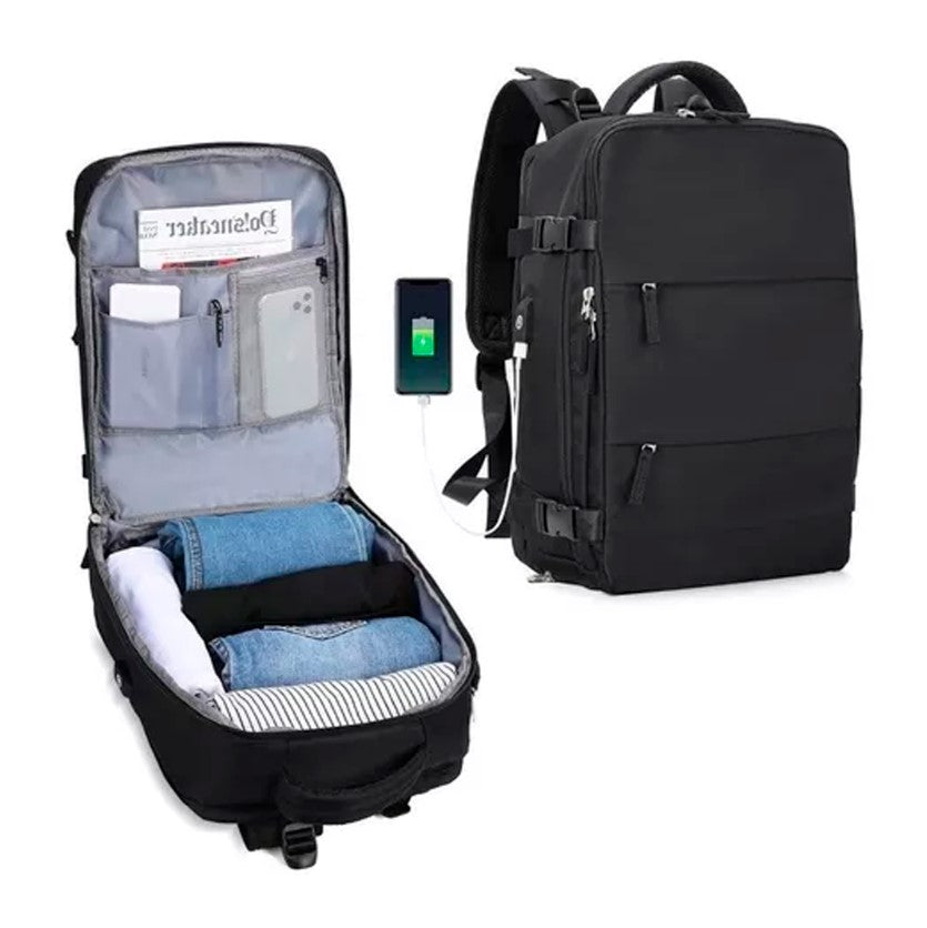Nuevo MORRAL BOLSO VIAJERO EXPANDIBLE con Puerto USB 🎒✈️