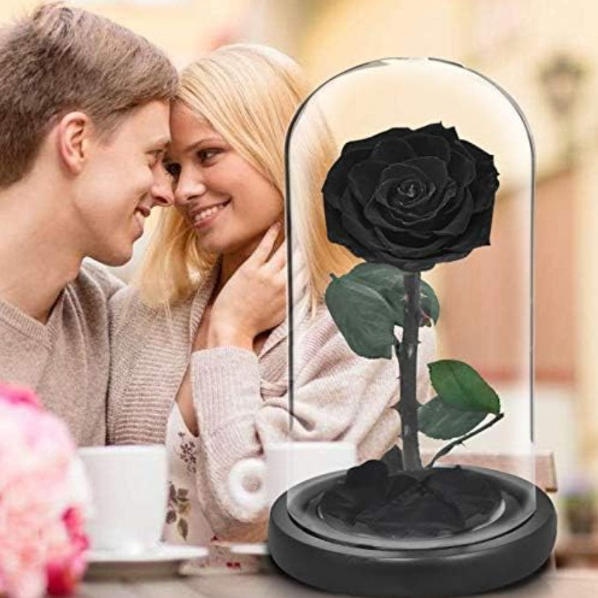 🖤🌹 Elegancia Eterna – Nueva Rosa Negra en Cúpula de Acrílico ✨