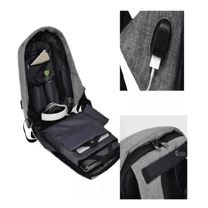 Nuevo Kit 3 en 1: MALETA (Morral Antirrobo) + Termo INTELIGENTE + AUDIFONOS Live Pro 🎁🎧 Para hombre o mujer