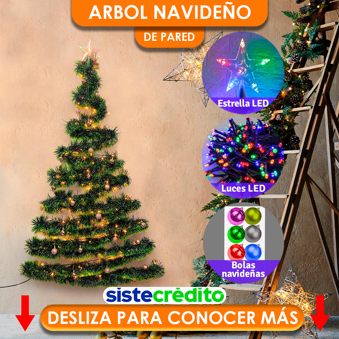 ¡Nuevo!🎄ARBOL DE NAVIDAD de Pared + LUCES INCLUIDAS!🎁🎅