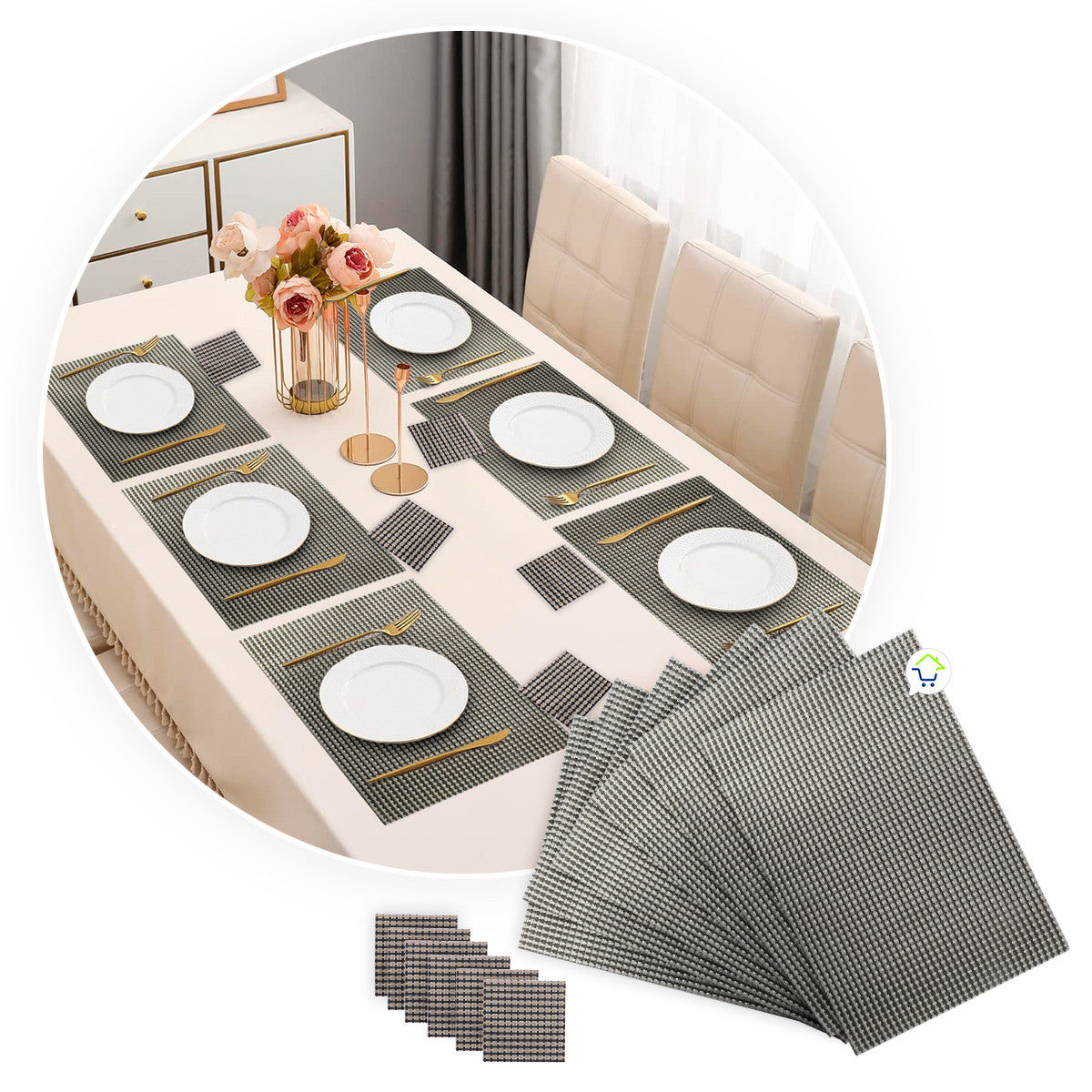 Set Mantel Individual x6 Portavasos