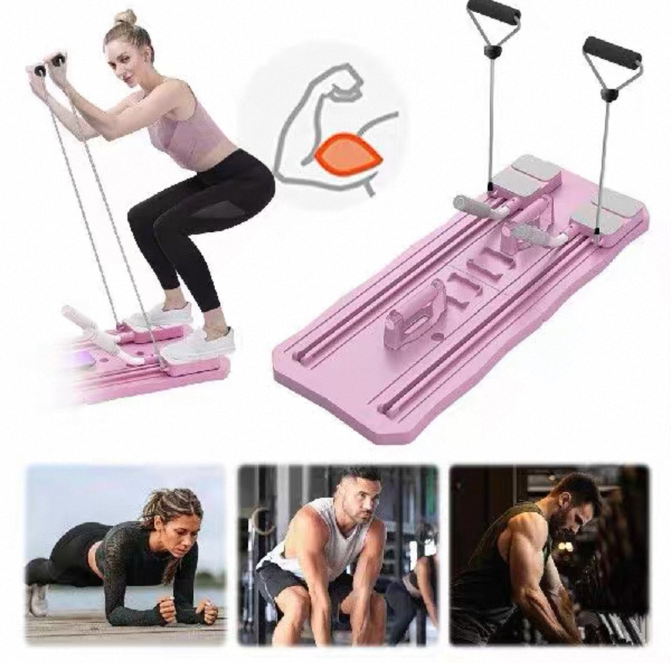 Tabla Pilates y Push up Con Elasticos