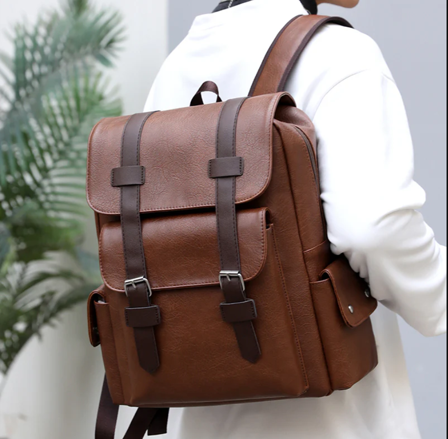 BOLSO CUERO VINTAGE CAFE  PARA HOMBRE