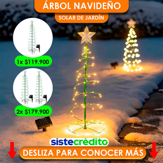 🎄 Árbol de Navidad LED Solar en Espiral | Apto para exteriores