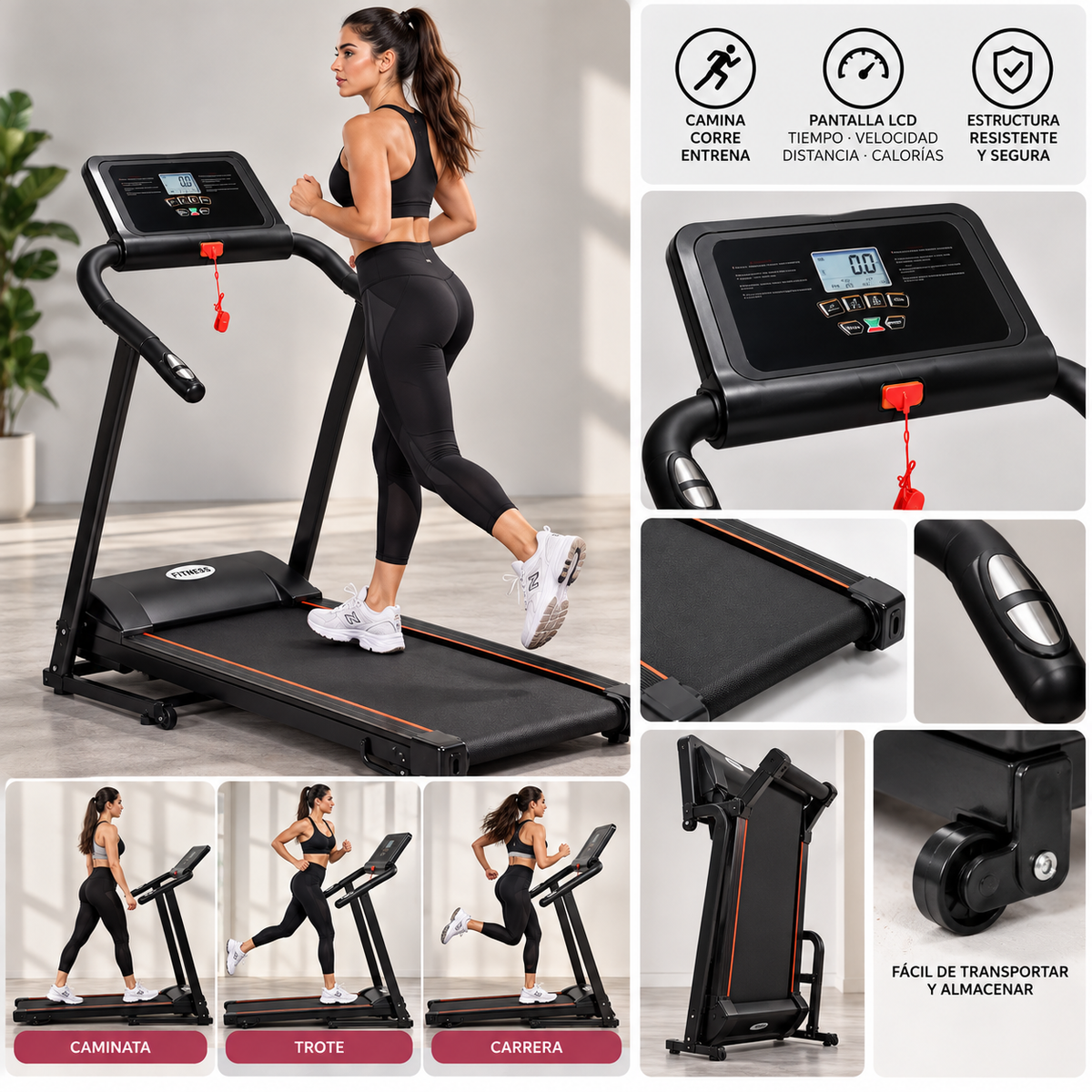Banda Caminadora Plegable Bluetooth (12 Km/h - 2HP Potencia contínua) | WK