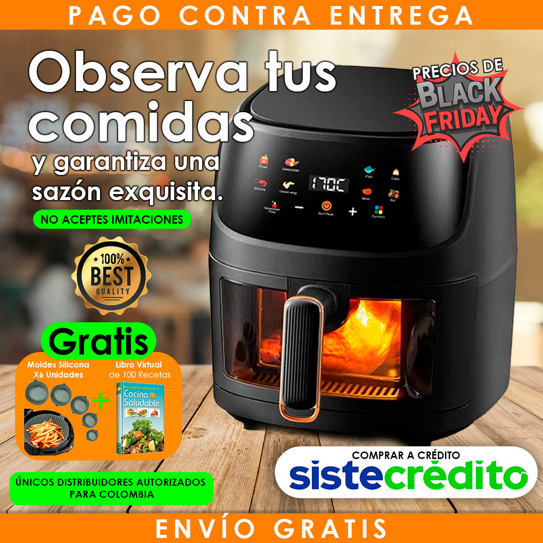AIRFRYER X-Home® Freidora de Aire Digital con Gran Capacidad + Incluye Obsequios 🎁