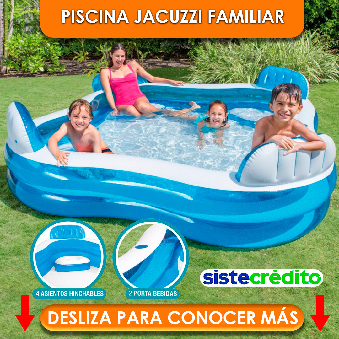 JACUZZI PISCINA FAMILIAR💦 Inflable con 4 Asientos y Espaldar