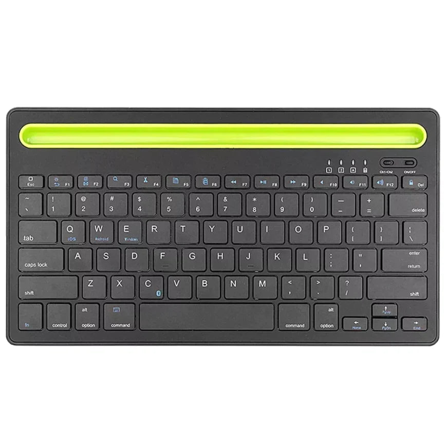 Teclado Inalambrico Recargable Bluetooth 2 Canales Portátil - Blanco, Negro