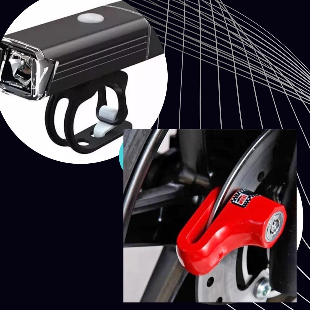 Combo linterna Bici+ candado seguridad 🚴🏻🔐