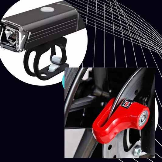 Combo linterna Bici+ candado seguridad 🚴🏻🔐