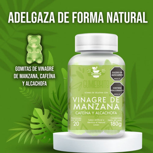 Gomitas de Vinagre de Manzana + Cafeína + Alcachofa | Control de peso, más energía