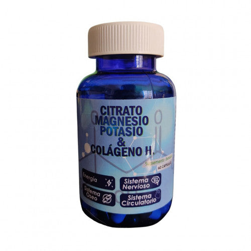 CITRATO DE MAGNESIO + POTASIO + COLAGENO HIDROLIZADO 500mg x60 caps