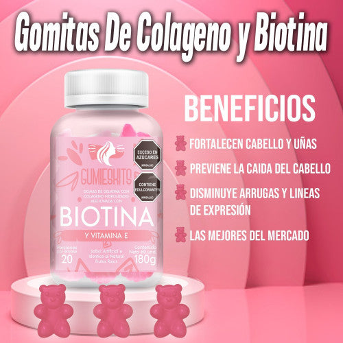 Gomitas de Colágeno y Biotina | Cabello, Piel, Uñas,