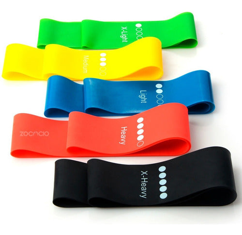Bandas Elasticas planas - Kit x5 Niveles Fitness