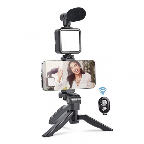 Estabilizador De Celular Kit De Video Vlogging Led Micrófono