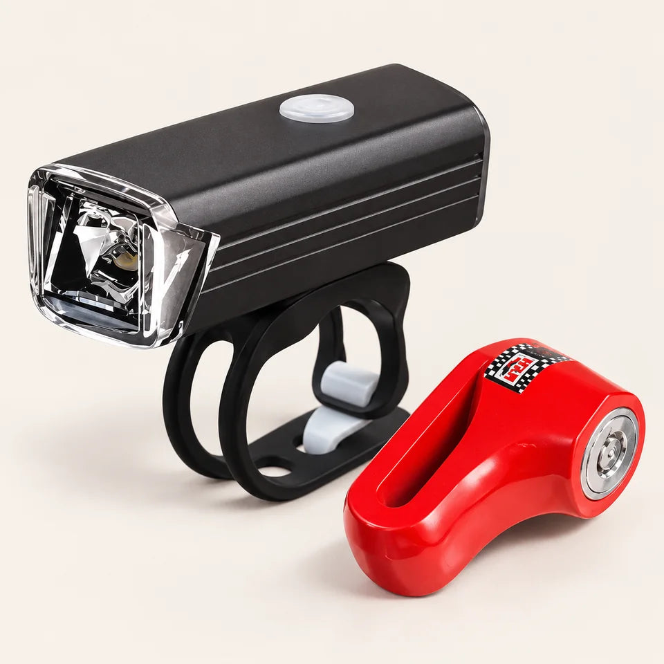 Combo linterna Bici+ candado seguridad 🚴🏻🔐