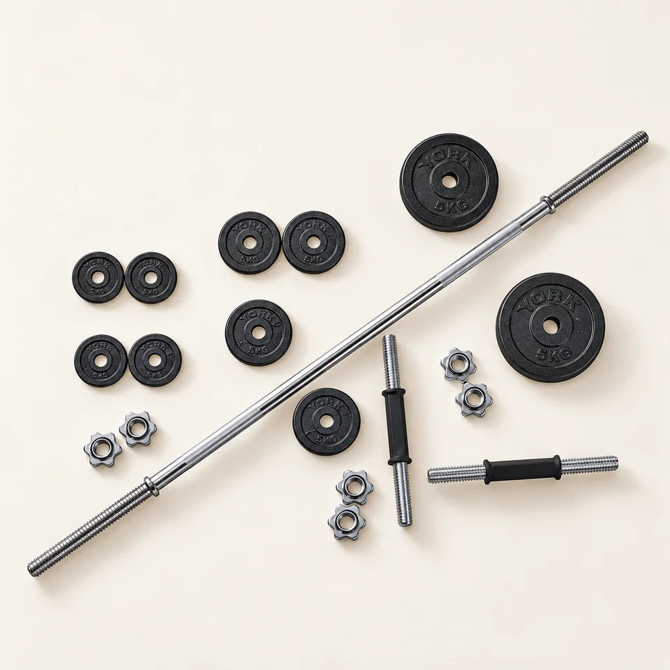 Kit de Pesas Barra Recta 57 lbs