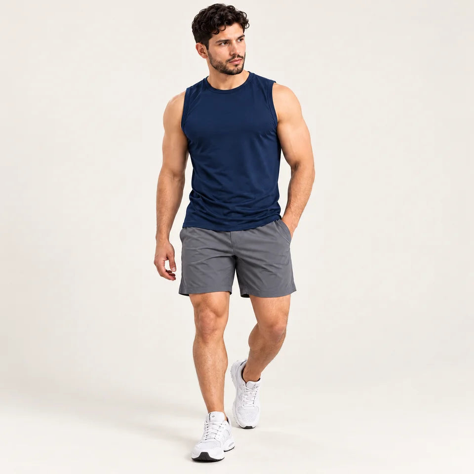 Camiseta deportiva sin mangas TechDry spandex Polilycra