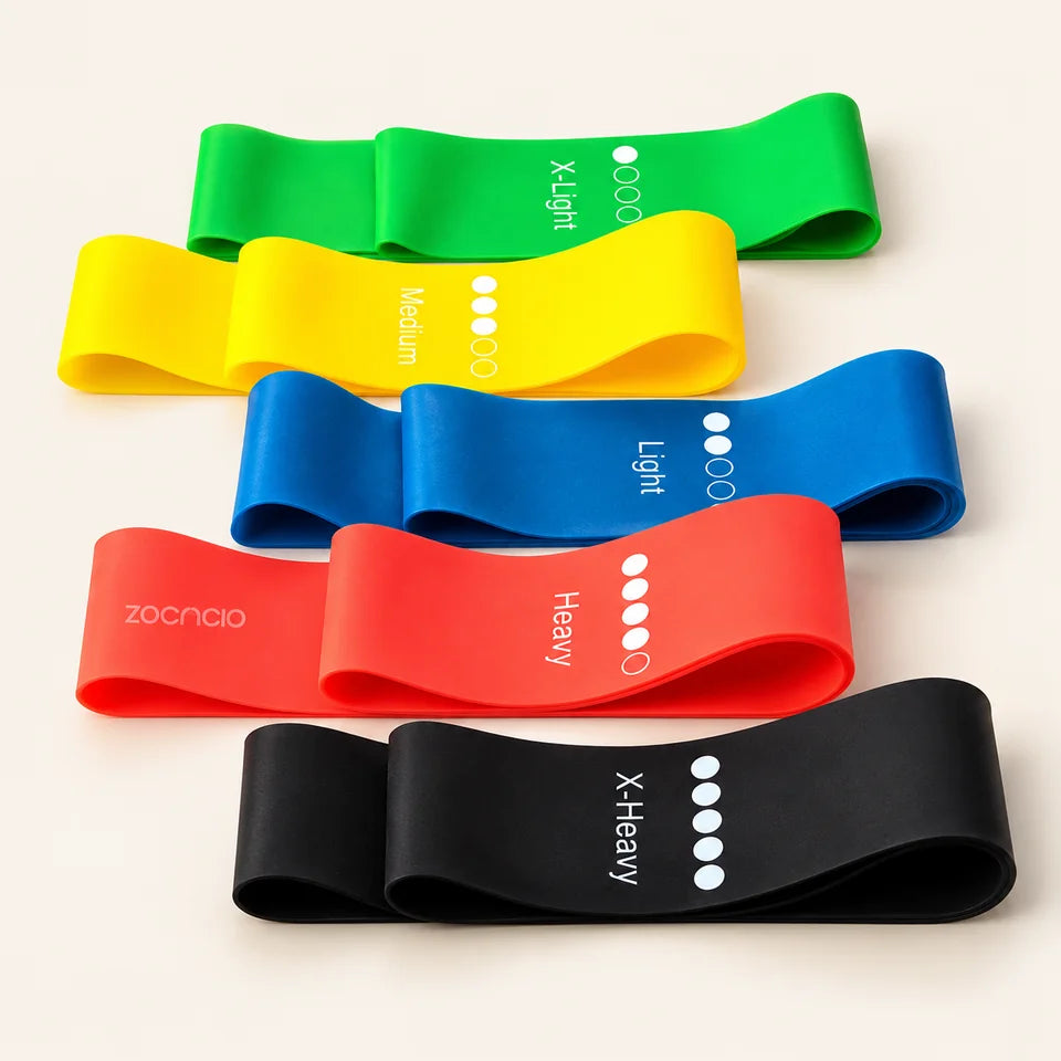 Bandas Elasticas planas - Kit x5 Niveles Fitness