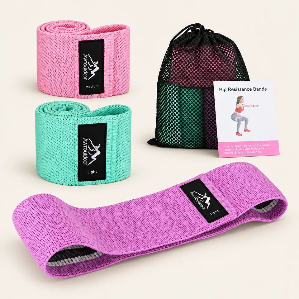 Bandas Elasticas Tela Fitness x3 Niveles Fitness