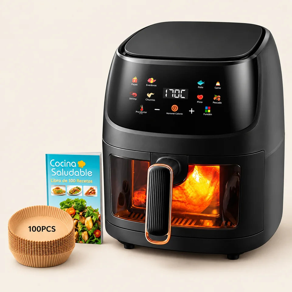 AIRFRYER X-Home® Freidora de Aire Digital con Gran Capacidad + Incluye Obsequios 🎁