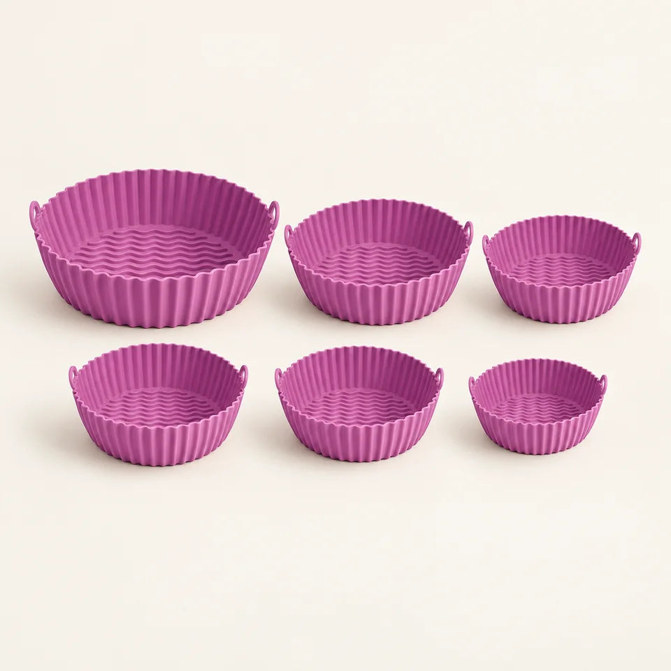 ✨🍗Nuevos Moldes silicona protectores Anti-Grasa para AirFryer, Hornear, Freir, Cocinar KIT x6 Unidades🍰