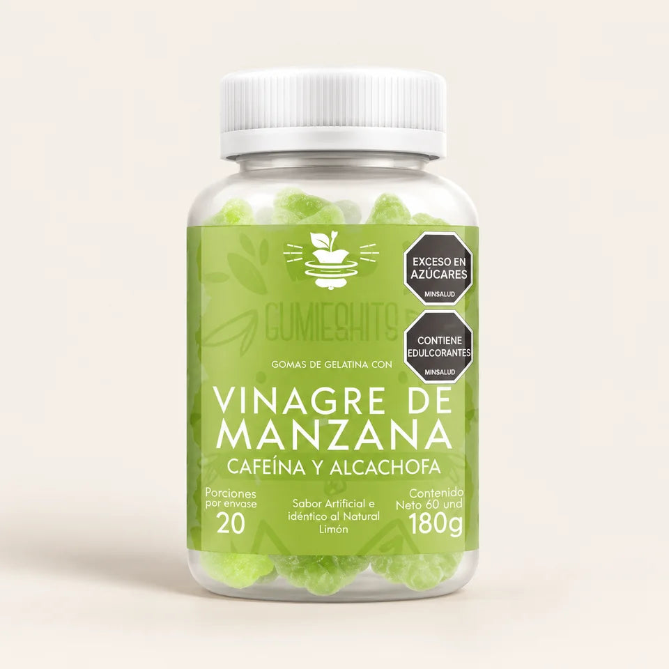Gomitas de Vinagre de Manzana + Cafeína + Alcachofa | Control de peso, más energía